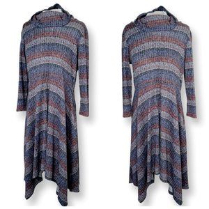 Anthropologie Simone Dress Asymmetric Fit & Flare Turtleneck Long Sleeve Boho L